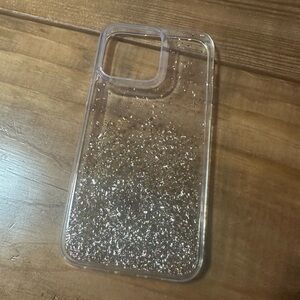 Gold Glitter Flecks Clear Phone Case
